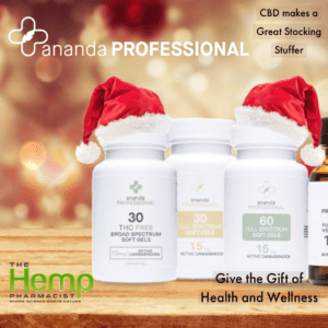 ananda professional cbd with santa hats