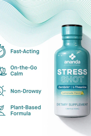 Stress Shot. This innovative dietary supplement is a convenient, on-the-go stress support drink that delivers calm in as little as 20 minutes.